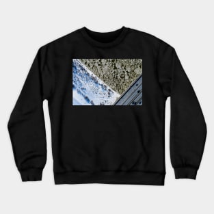 Ice floe on the river aerial view Crewneck Sweatshirt